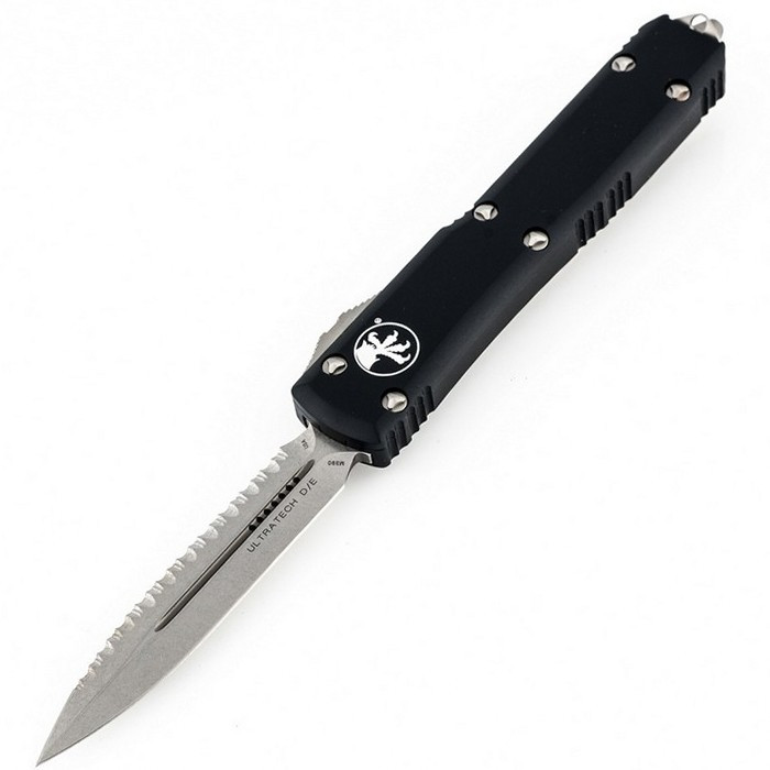 Нож Microtech Ultratech Double Edge Stonewash FS, серрейтор 