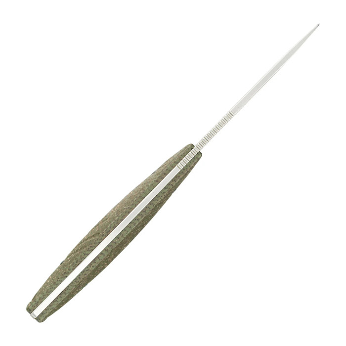 Нож с чехлом туристический SRM Fossa 605T-MP, (8.8 см) 14C28N / Micarta зеленый  