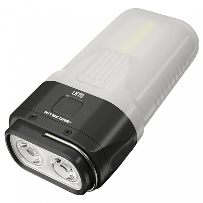 4в1 - Фонарь кемпинговый, ручной + Power Bank + зарядный Nitecore LR70 (400 люмен, 3000 люмен, Red 10 люмен, 1-2x21700, USB Type-C)  