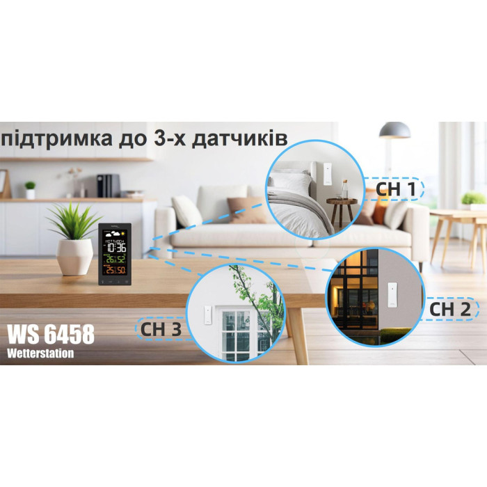 Метеостанция Technoline WS6458 Black (WS6458)  