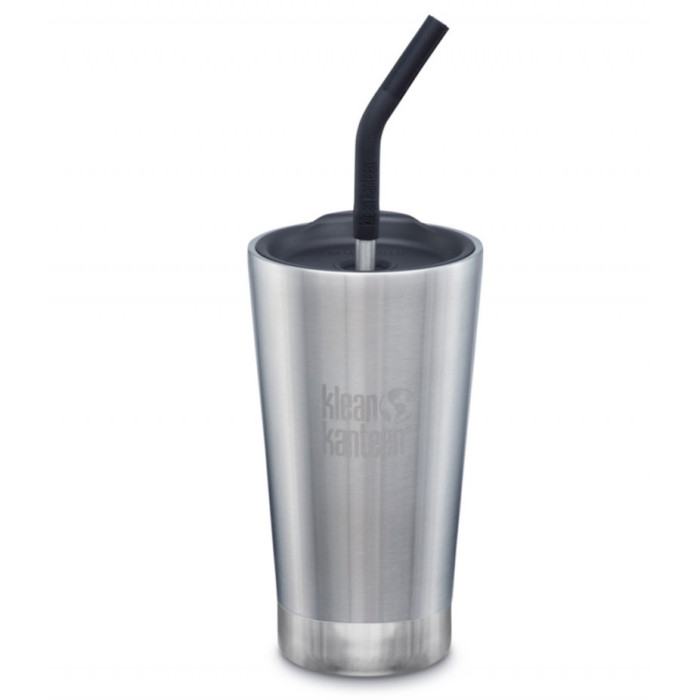 Термостакан тамблер с соломинкой Klean Kanteen Insulated Tumbler Brushed Stainless 473 мл  