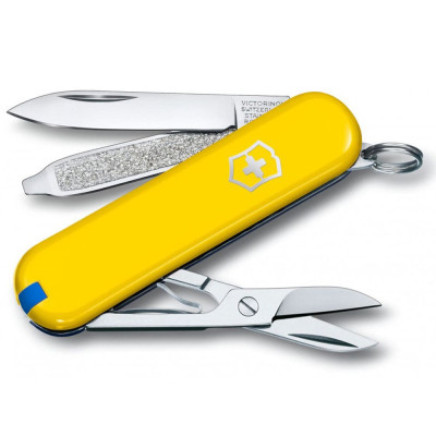 Нож Victorinox Classic SD Ukraine 58мм, 7функ, желт-син