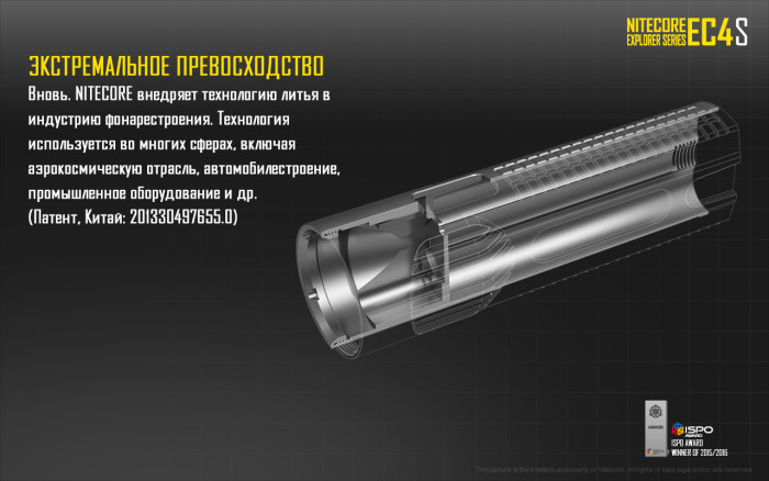 Карманный фонарь Nitecore EC4S , серый XHP50, 2150 люмен  