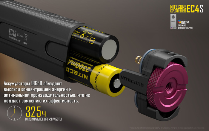 Карманный фонарь Nitecore EC4S , серый XHP50, 2150 люмен  