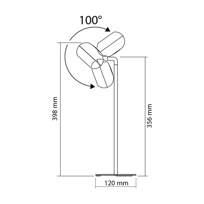 Настольная лампа аккумуляторная Videx LED VLE-TF18B 3W черный  