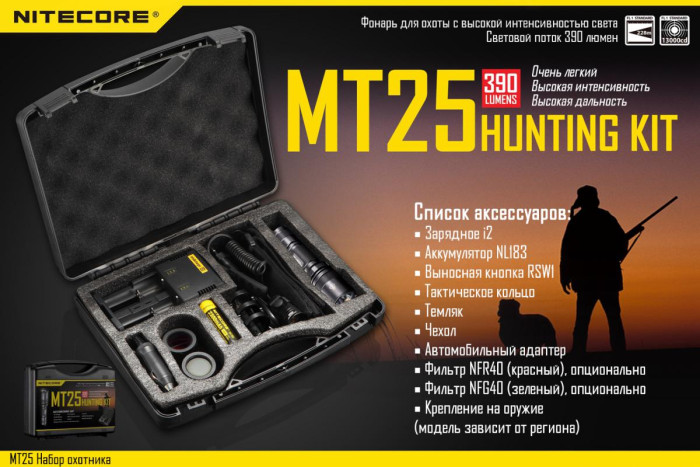 Набор для ночной охоты Nitecore MT25, в подарочном кейсе  