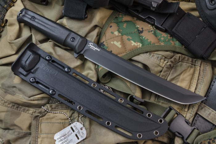 Нож Kizlyar Supreme Sensei черный, сталь D2, рукоять G10  