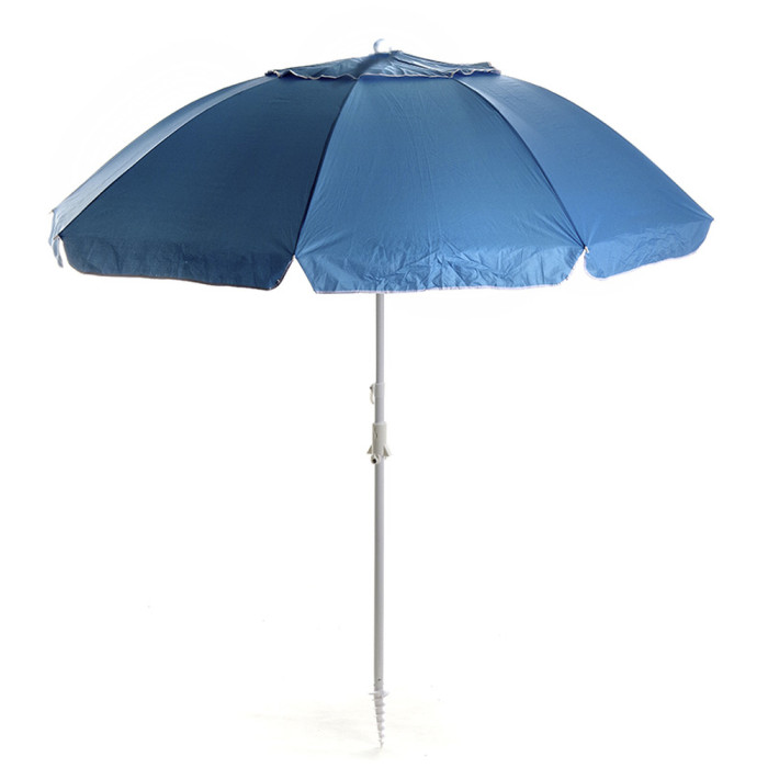 Зонтик пляжный СИЛА с наклоном 2,2м и клапаном усиленный с винтом (28/32) голубой  