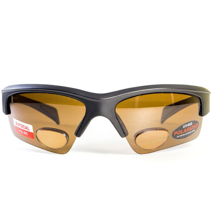 Очки BluWater Bifocal-2 (+3.0) Polarized (brown) коричневая бифокальная линза с диоптриями  