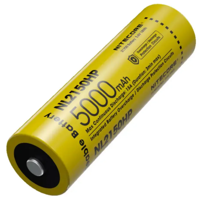 Аккумулятор литиевый Li-Ion 21700 Nitecore NL2150HP 3.6V (5000mAh), защищенный  