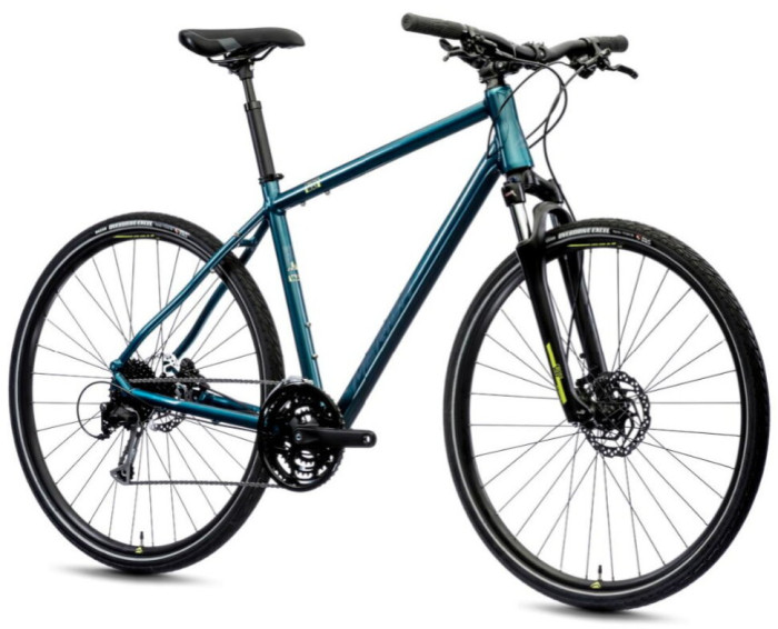 Велосипед Merida 2021 crossway 100 s(47) teal-blue(silver-blue/lime)  