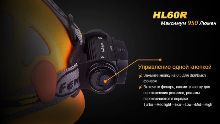 Налобный фонарь Fenix HL60R Cree XM-L2 U2 Neutral White LED (песочный)  