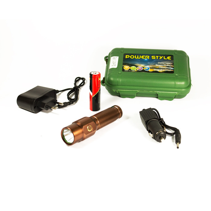 Тактический фонарь Poliсe 12V 6810-18000W XPE, серый Q5,18650  