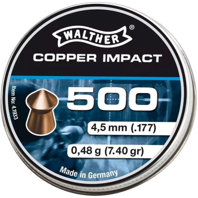 Шарики Umarex Walther Pointed Waisted Pellets 0,48 гр. кол.177, 500шт. (4.1933)
