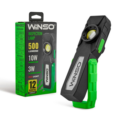 Фонарь портативный Winso 500Lm, 10W COB + 3W, 2000mAh, White/Red