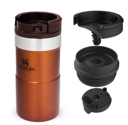 Термочашка Stanley Classic Never Leak- оранжевая- 0.47 л.  