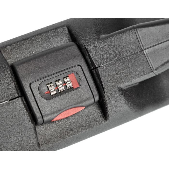 Кейс MEGAline 50x30x8.5 пластиковый, черный, кодовый замок  