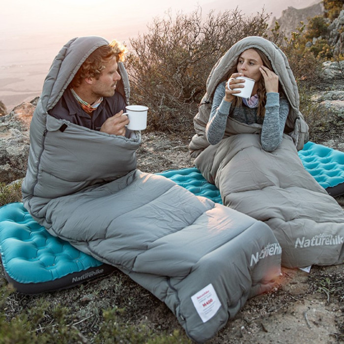 Спальник с капюшоном Naturehike M180 NH20MSD02, правый, серый (6975641886600)  