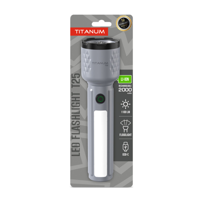 Портативный светодиодный фонарик TITANUM TLF-T25 1100Lm Gray  