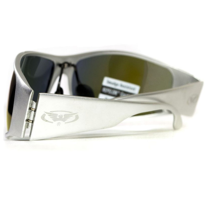 Очки Global Vision Bad-ASS1 Silver (G-Tech blue) зеркальные синие в металлической оправе  