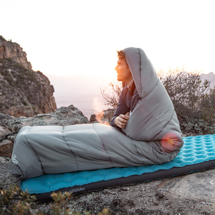 Спальный мешок с капюшоном Naturehike MS500 CNK2350WS023 левый, серый  