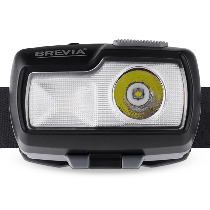 Фонарь налобный Brevia 470Lm, 4 режима, 2xAA, IP64  