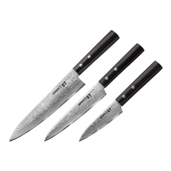 Набор из 3-х кухонных ножей Samura 67 Damascus SD67-0220P  