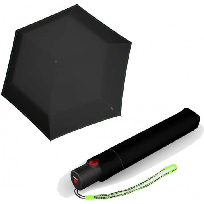 Зонт Knirps U.200 Neon Black Авто/Складной/6спиц /D97x26см  