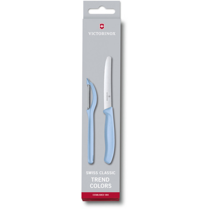 Набор кухонный Victorinox SwissClassic Paring Set (нож, овощечистка Universal), голубой  