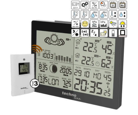 Метеостанция Technoline  WS6760 - черная  