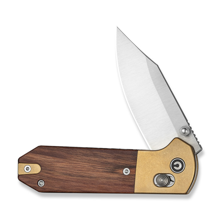 Нож складной карманный Civivi Yonder Clip Point (7.3 см) 14C28N / Wood and Brass натуральный  
