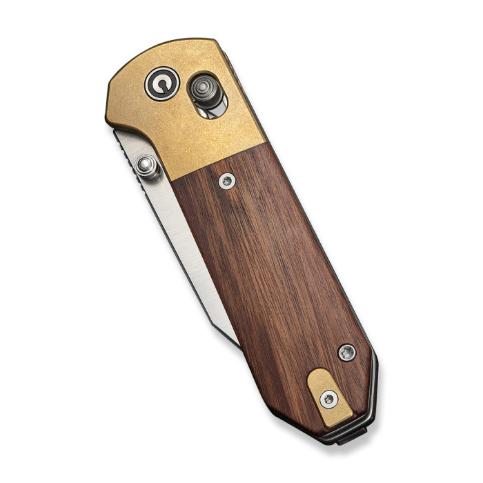 Нож складной карманный Civivi Yonder Clip Point (7.3 см) 14C28N / Wood and Brass натуральный  