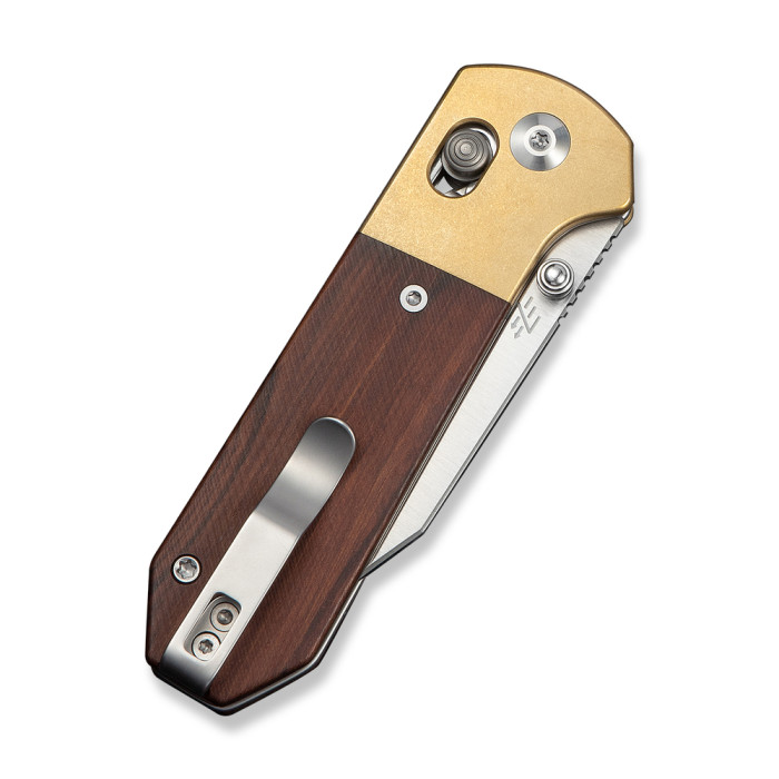 Нож складной карманный Civivi Yonder Clip Point (7.3 см) 14C28N / Wood and Brass натуральный  