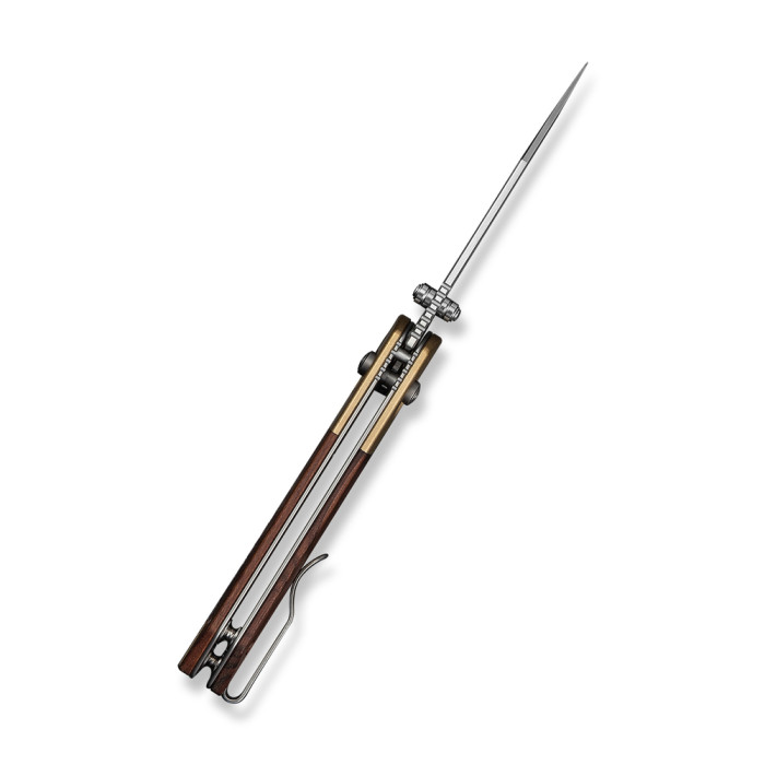 Нож складной карманный Civivi Yonder Clip Point (7.3 см) 14C28N / Wood and Brass натуральный  