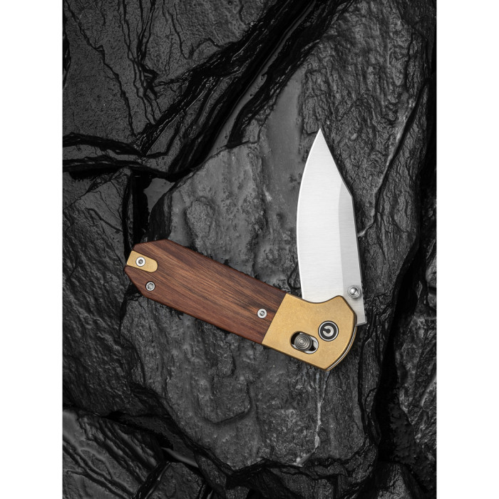 Нож складной карманный Civivi Yonder Clip Point (7.3 см) 14C28N / Wood and Brass натуральный  