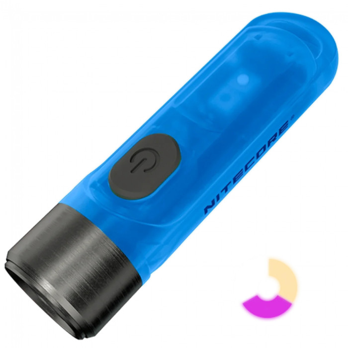 Фонарь наключный Nitecore TIKI GITD Blue (Osram P8+UV, 300 люмен, 7 режимов, USB-С), люминесцентный  