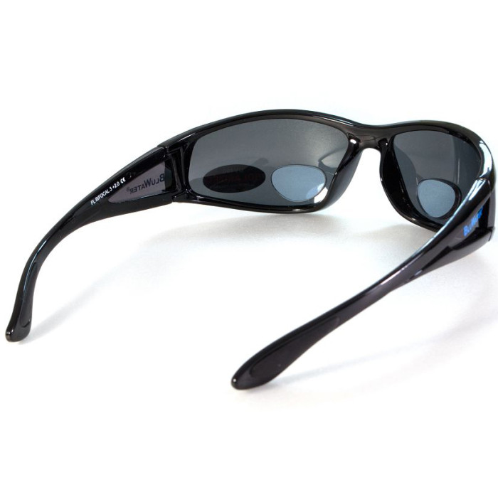 Очки BluWater Bifocal-3 (1.5) Polarized (gray) черная бифокальная линза с диоптриями  