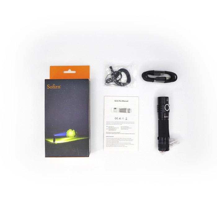 Ручной фонарь Sofirn SC31 Pro SST40 2000 лм, 1*18650 USB-C  