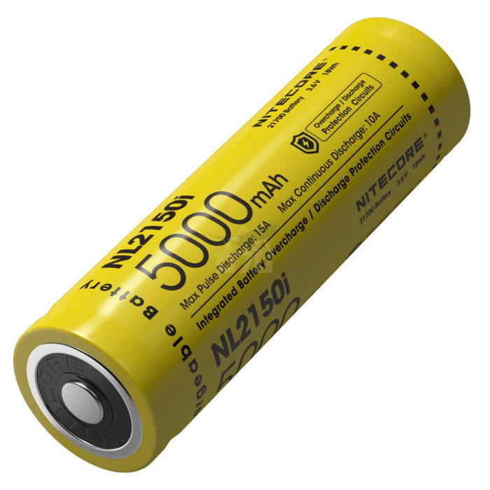 Аккумулятор литиевый Li-Ion 21700 Nitecore NL2150i 3.6V (5000mAh), защищенный  