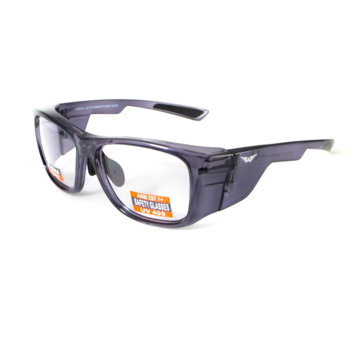 Очки под диоптрии Global Vision RX-T Gray (rx-able) (clear), прозрачные в темно-серой полупрозрачной оправе  
