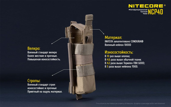 Чехол тактический Nitecore NCP40, черный  