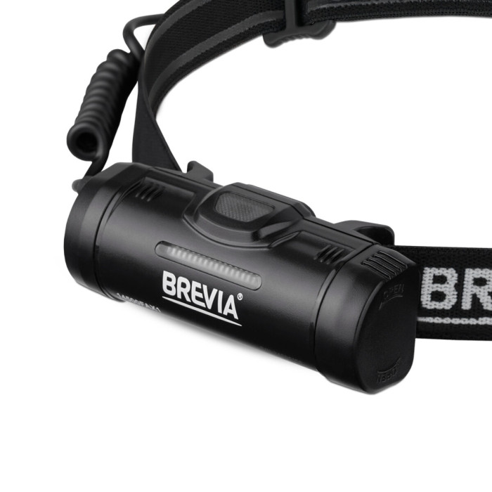 Фонарь налобный Brevia 500Lm, 2600mAh micro-USB, IP64, задний свет  