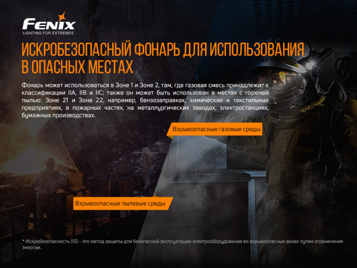 Взрывозащищенный фонарь Fenix WF30RE , серый XP-G2, 280 лм.  