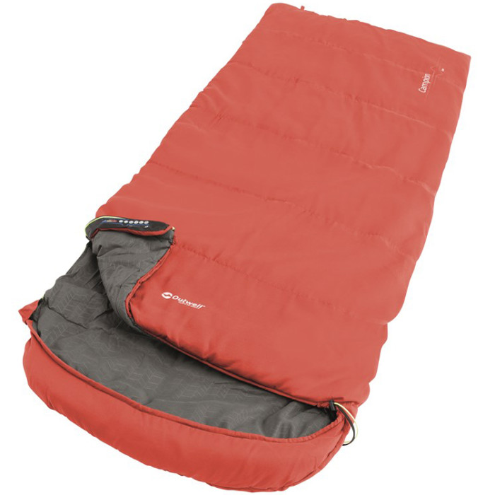 Спальный мешок Outwell Campion Lux/-1°C красный Left (230356)  