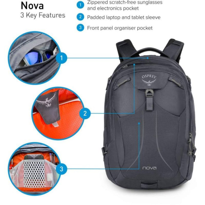 Рюкзак Osprey Nova 33 Misty  серый, Pearl Grey  