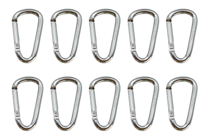 Набор карабинов алюминиевых сувенирных Трамп 10 шт 6 см без муфты silver UTRA-300