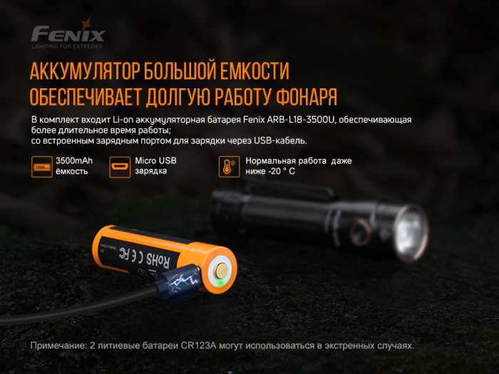 Карманный фонарь Fenix LD30bi, LUMINUS SST40 LED, 1600 люмен  