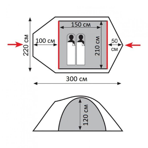 Палатка Tramp Lite Camp 2 TLT-010, песочный  