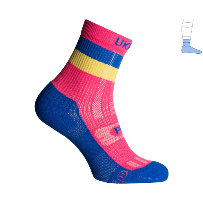Компрессионные носки защитные летние Protector ShortDry Ultra сине-розовые S 36-39  