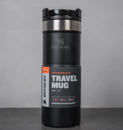 Термочашка Stanley Classic Never Leak - черная - 0.35 л.  